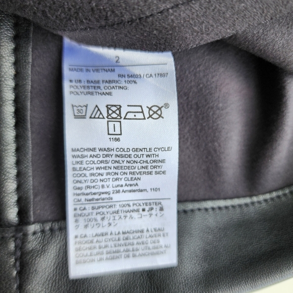 Banana Republic Women's Black Faux Leather Unlined Polyurethane Skirt Stretch 2 - Picture 7 of 10